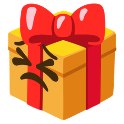 wrapped gift and persevering face