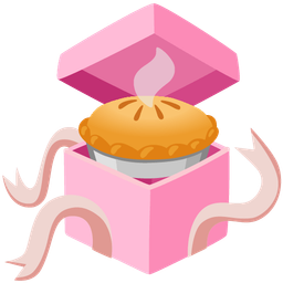 wrapped gift and pie