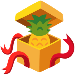 wrapped gift and pineapple