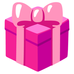 wrapped gift and pink heart