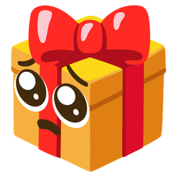 wrapped gift and pleading face