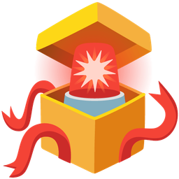 wrapped gift and police car light