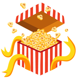 wrapped gift and popcorn
