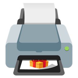 wrapped gift and printer