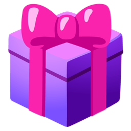 wrapped gift and purple heart