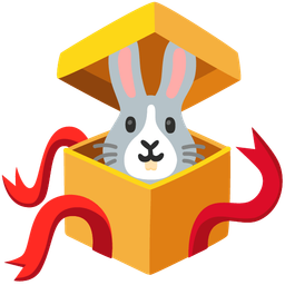 wrapped gift and rabbit face