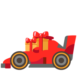 wrapped gift and racing car