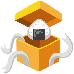 wrapped gift and rice ball