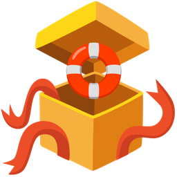 wrapped gift and ring buoy