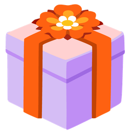 wrapped gift and rosette