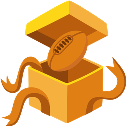 wrapped gift and rugby football