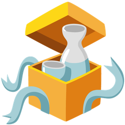 wrapped gift and sake