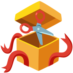 wrapped gift and scissors