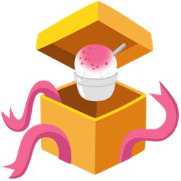 wrapped gift and shaved ice