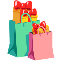 wrapped gift and shopping bags
