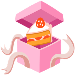 wrapped gift and shortcake