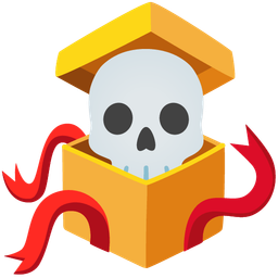 wrapped gift and skull