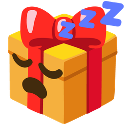 wrapped gift and sleeping face