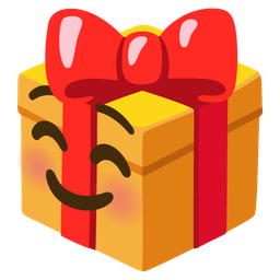 Wrapped gift and Smiling face