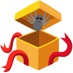 wrapped gift and spider