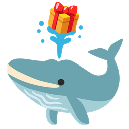 wrapped gift and spouting whale
