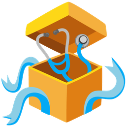 wrapped gift and stethoscope