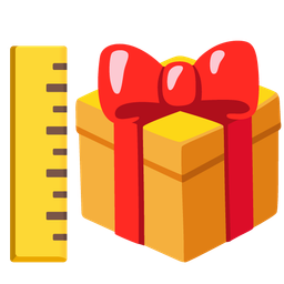 wrapped gift and straight ruler