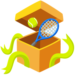 wrapped gift and tennis