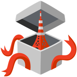 wrapped gift and Tokyo tower