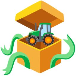 wrapped gift and tractor