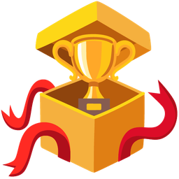 wrapped gift and trophy