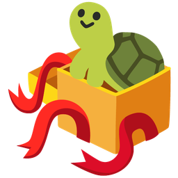 wrapped gift and turtle