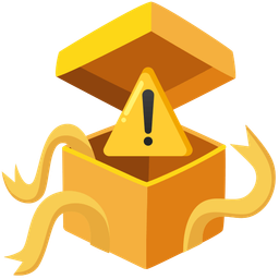 wrapped gift and warning