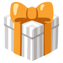 wrapped gift and white heart