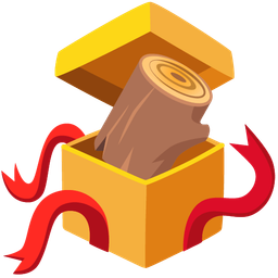 wrapped gift and wood