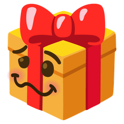 wrapped gift and woozy face