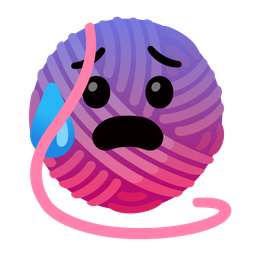 yarn and anxious face with sweat