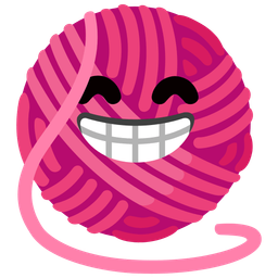 Yarn and Beaming face with smiling eyes