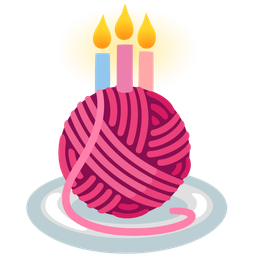 yarn and birthday cake