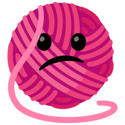 yarn and confused face
