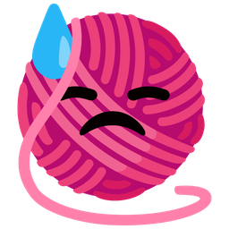 yarn and downcast face with sweat