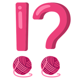 yarn and exclamation question mark