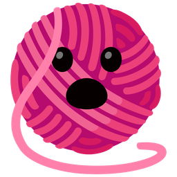 yarn and face with open mouth