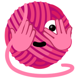 yarn and face with peeking eye