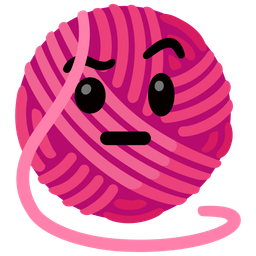 yarn and face with raised eyebrow