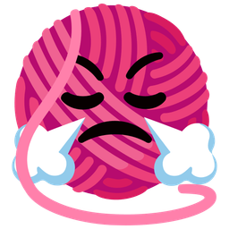 yarn and face with steam from nose