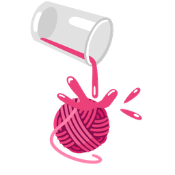 yarn and pouring liquid