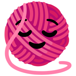 yarn and relieved face
