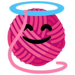 Yarn and Smiling face with halo