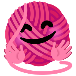 Yarn and Smiling face with open hands